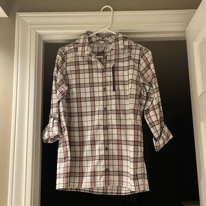 Ascend Roll-Sleeve Tech Plaid Shirt for Ladies
